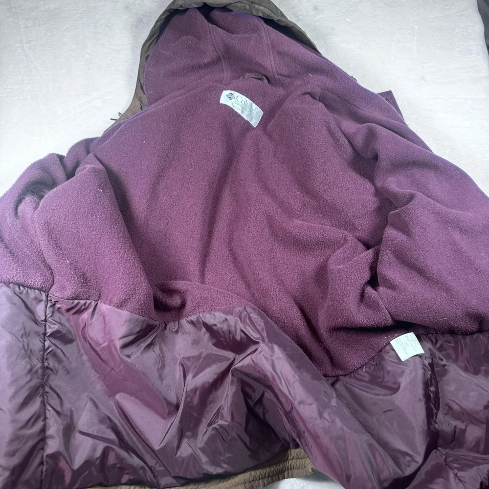 Vintage Columbia 90s Hooded Parka Jacket Mens Medium Fits XL Brown Coat